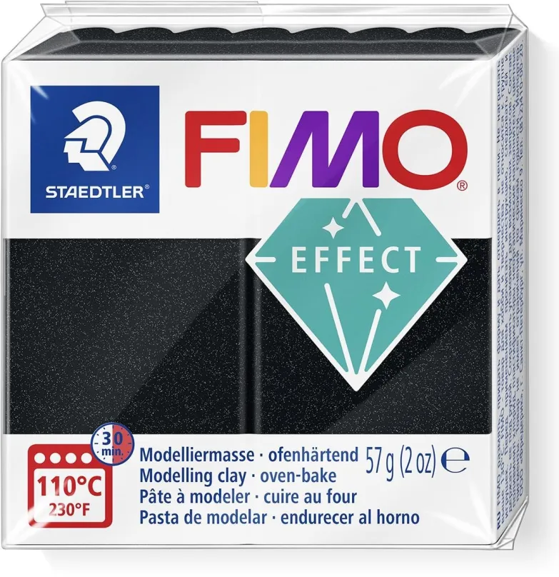 Modelovacia hmota FIMO efekt čierna perleťová 57g