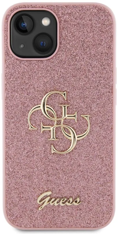 Kryt na mobil Guess PU Fixed Glitter 4G Metal Logo Zadný Kryt pre iPhone 13 Pink