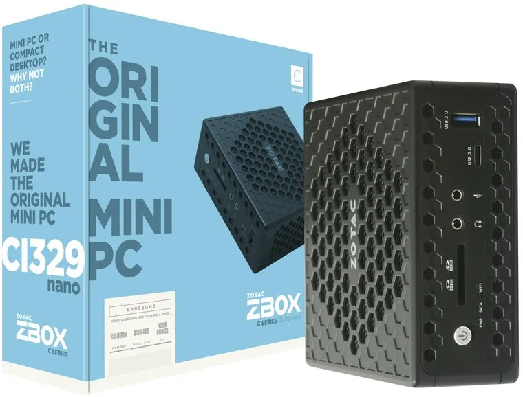 Mini počítač ZOTAC ZBOX CI329 Nano, Intel Celeron N4100 Gemini Lake 2.4 GHz, Intel UHD Gr