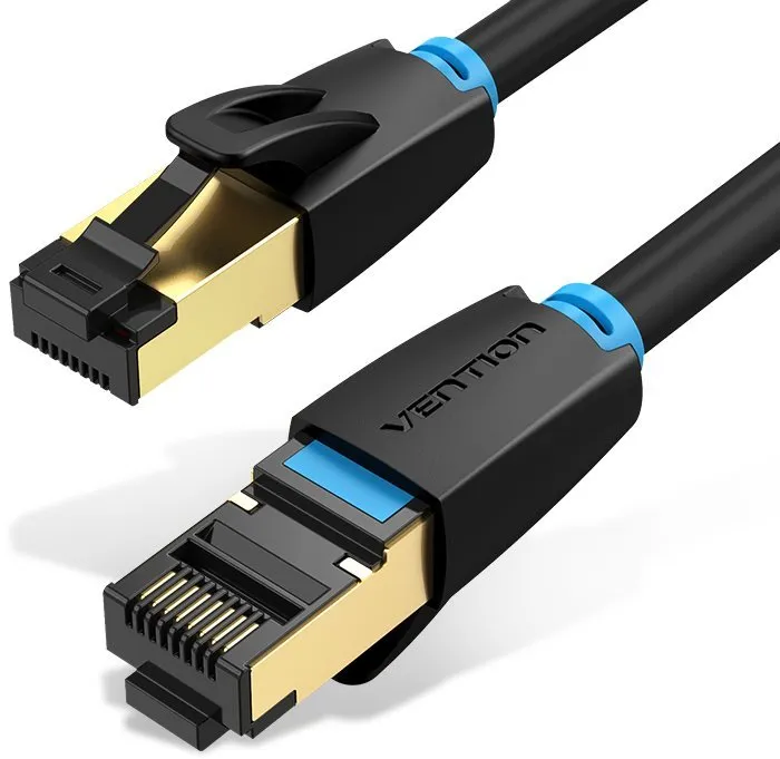 Sieťový kábel Vention Cat.8 SSTP Patch Cable Black