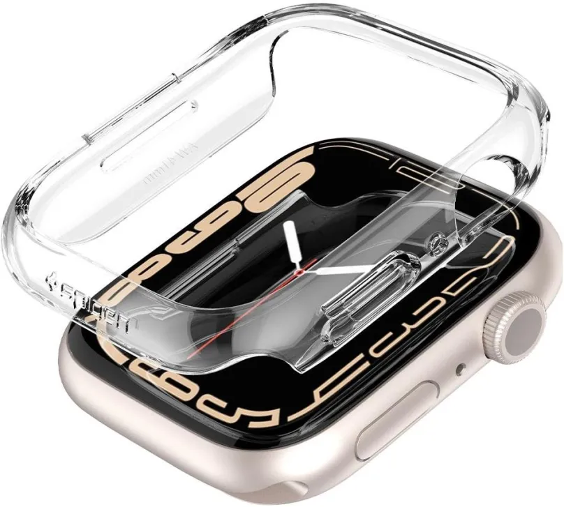 Ochranný kryt na hodinky Apple Watch 7 41mm, Apple Watch Series 7 a Spigen Thin Fit Clear
