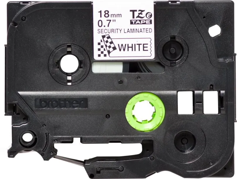 TZ páska Brother TZe-SE4, biela a čierna, 18mmx8m, laminovaná a plombovacia