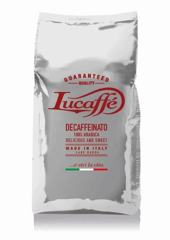 Káva Lucaffe Decafeinato 700g, zrnková, bez kofeínu, pôvod Zmes rôzneho pôvodu, miesto p