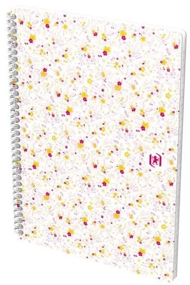 Zápisník OXFORD Floral B5, 60 listov, linajkový, biely
