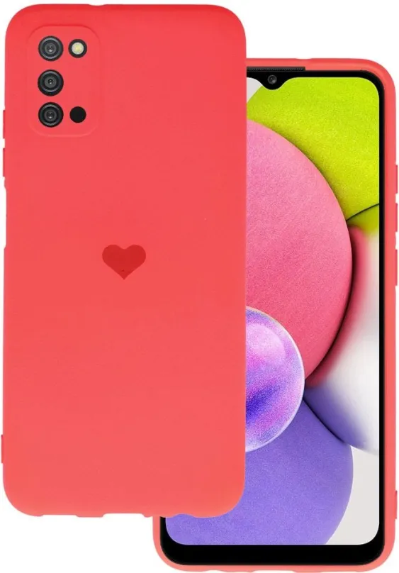 Kryt na mobil Vennus Valentínske puzdro Heart pre Samsung Galaxy A03S - červené