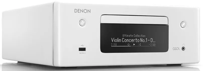 Minisystém Denon RCD-N10 CEOL White, bez reproduktorov, FM rádio, rozhranie IN anténny vst