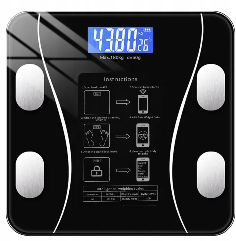 Osobná váha Ruhhy 22525 Analytická osobná váha Bluetooth 180 kg