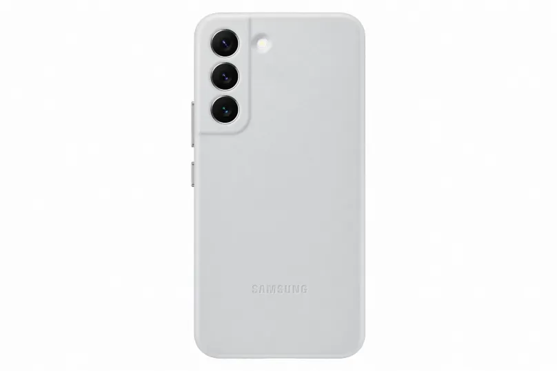 Kryt na mobil Samsung Galaxy S22 5G Kožený zadný kryt svetlo šedý