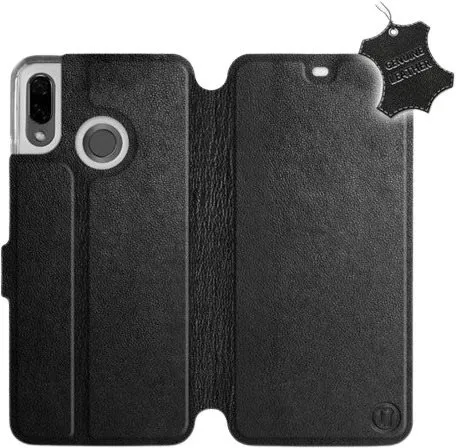 Kryt na mobil Flip puzdro na mobil Huawei Nova 3 - Čierne - kožené - Black Leather