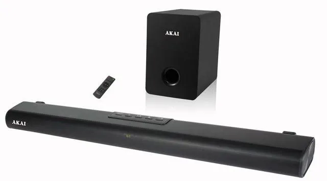 SoundBar AKAI ASB-7WSW, 2.1, s výkonom 120 W, aktívny drôtový subwoofer, HDMI, optické dig
