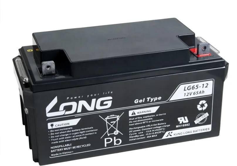 Trakčná batéria Long 12V 65Ah olovený akumulátor DeepCycle GEL F4 (LG65-12)