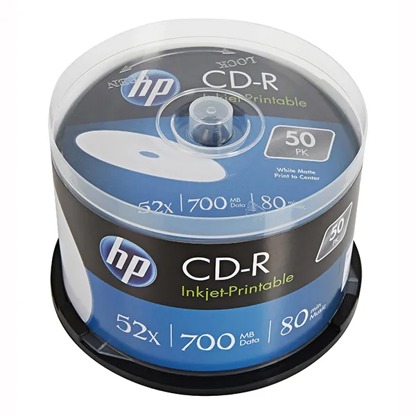 HP CD-R, CRE00017WIP-3, 69312, Printable, 50-pack, 700MB, 52x, 80min., 12cm, spindle, na archiváciu dát