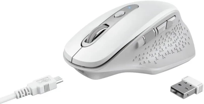 Myš Trust Ozaa Rechargeable Wireless Mouse, biela