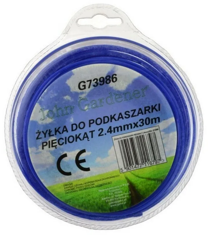 Žacia struna GEKO Struna do kosačky modrá, 2,4mm, 30m, hviezdicový profil, nylon