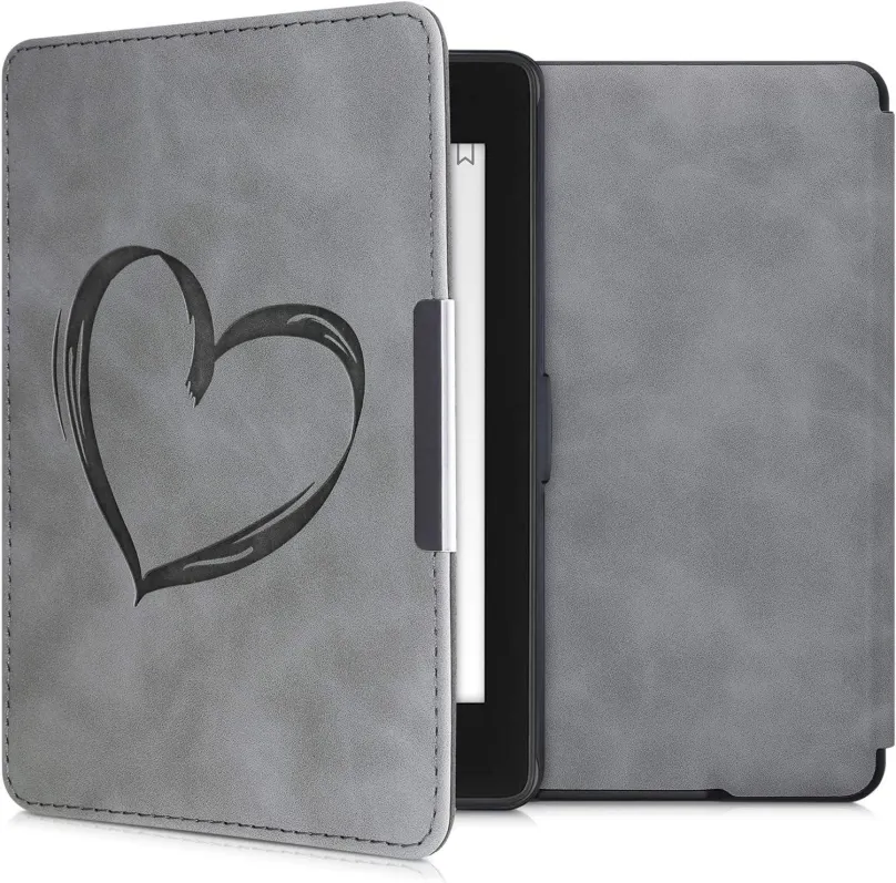Púzdro na čítačku kníh KW Mobile - Brushed Heart - KW4974707 - púzdro pre Amazon Kindle Paperwhite 1/2/3 - šedé