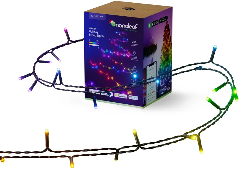 Svetelná reťaz Nanoleaf Essentials Smart Holiday String Lights Starter Kit 20m