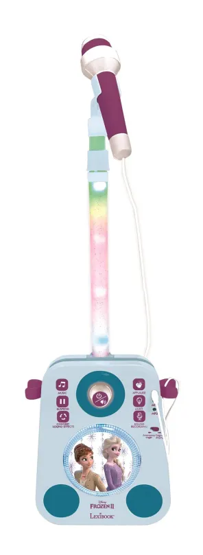 Hudobná hračka Lexibook Frozen Karaoke s dvoma mikrofónmi a svetelnými a zvukovými efektmi