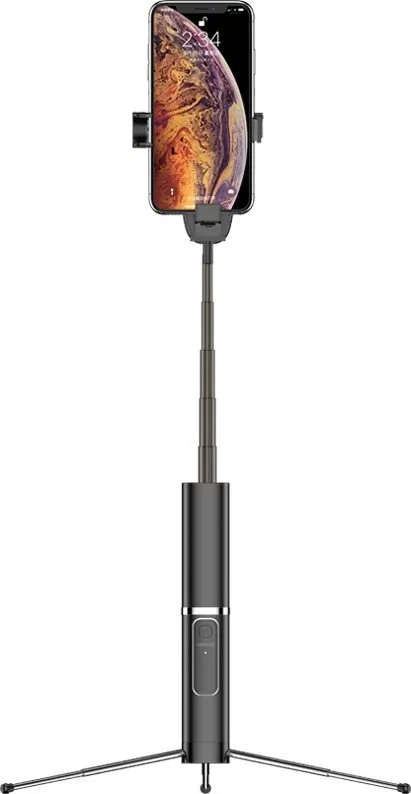 Selfie tyč USAMS US-ZB064 Phantom Wireless Selfie Stick black, 90cm, zliatina hliníka, vyj