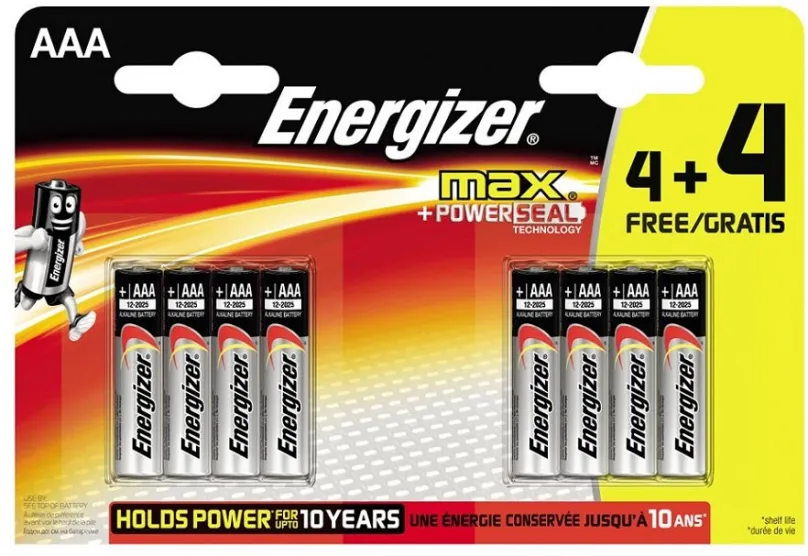Jednorazová batéria Energizer Max Mikrotužka AAA 4+4