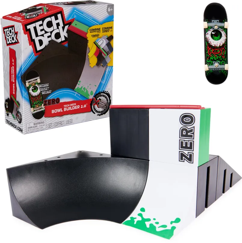 Fingerboard rampa Tech Deck Xconnect Zero Bowl Builder, plastový, s plastovými kolieskami,