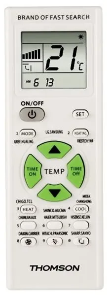 Diaľkový ovládač Thomson - univerzálny diaľkový ovládač pre klimatizácie