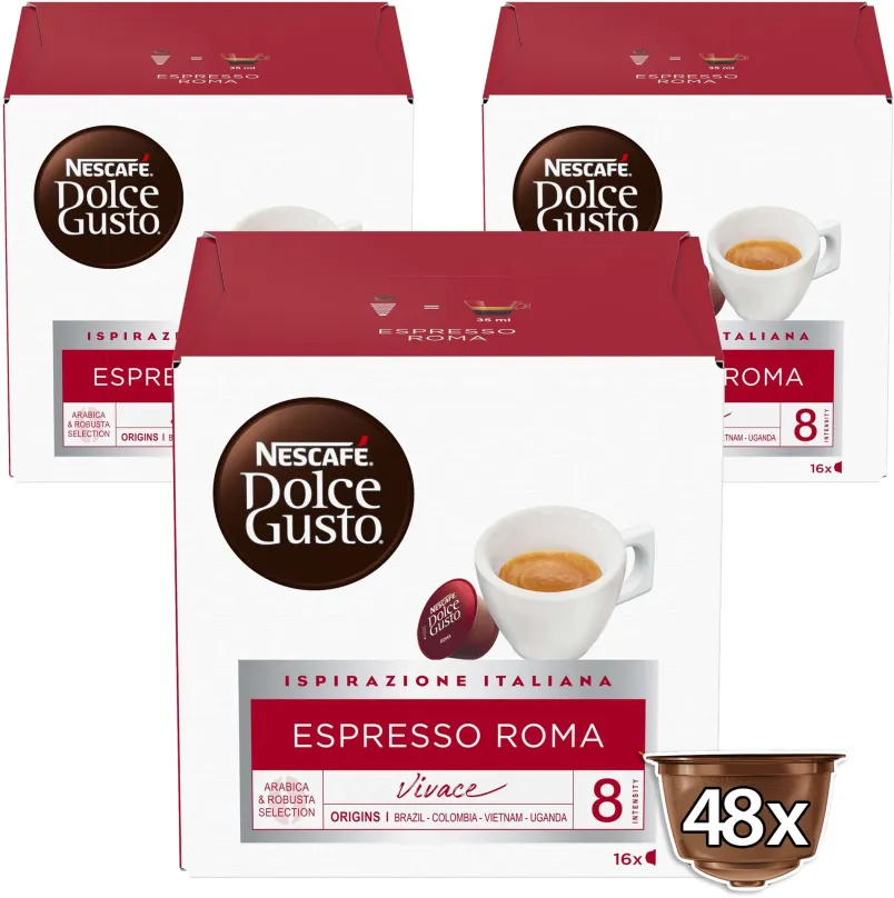 Kávové kapsule NESCAFÉ® Dolce Gusto® Espresso Roma kartón 3x16 ks