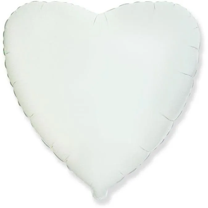 Balóniky Balón fóliový 45 cm srdce biele - valentín / svadba