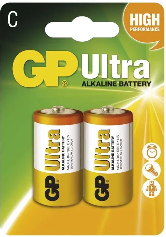 Jednorazová batérie GP Ultra Alkaline LR14 (C) 2ks v blistri