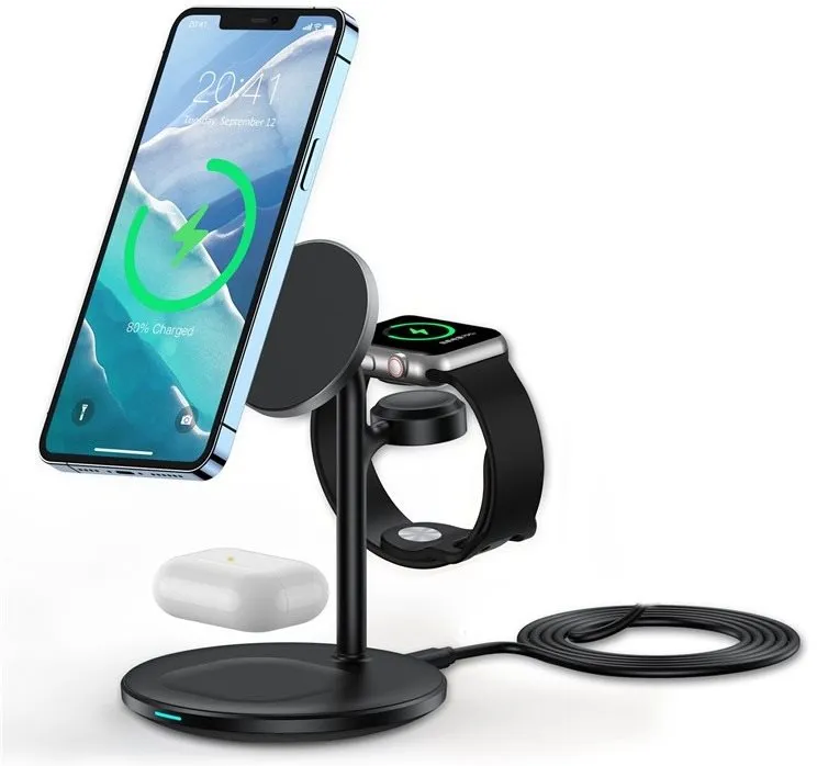 Nabíjací stojan ChoeTech 3 in 1 Holder Magnetic Wireless Charger for Iphone 12/13 series (include Apple watch charge
