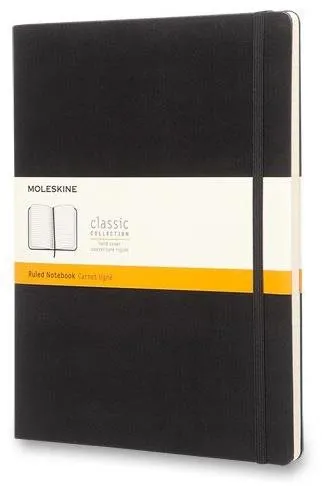 Zápisník MOLESKINE XL, tvrdé dosky, linajkový, čierny