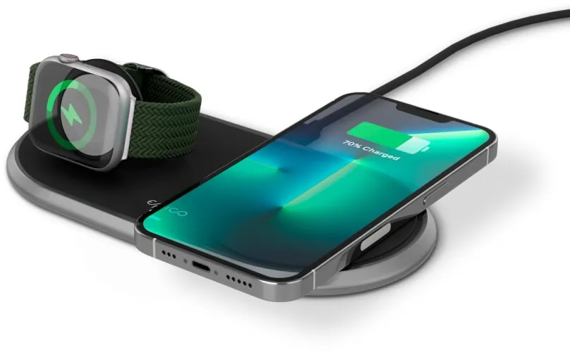 Bezdrôtová nabíjačka Epico Wireless Charging Base (for Apple Watch & iPhone) Metal - čierna