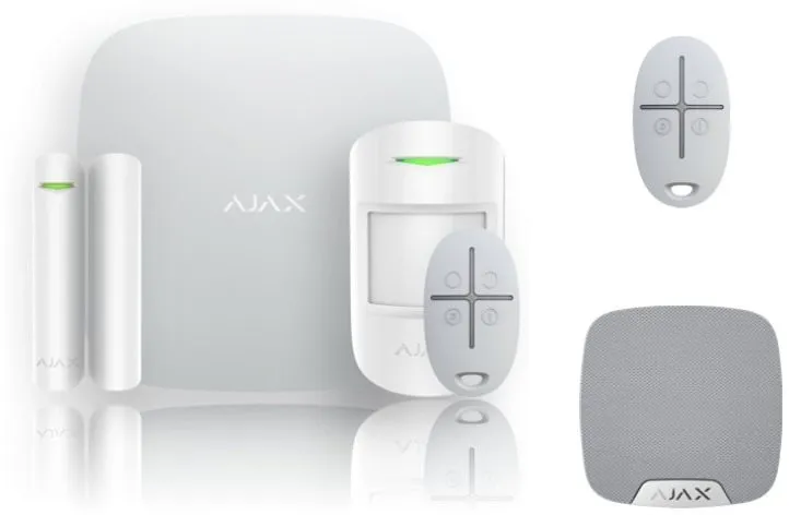 Zabezpečovací systém SET Ajax StarterKit + HomeSiren white, set centrálneho ovládacieho pá