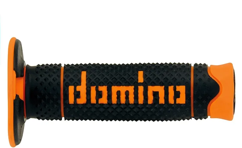 Gripy na motorku Domino gripy A260 offroad dĺžka 120 mm, čierno-oranžové