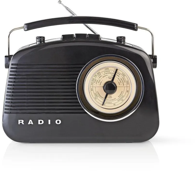 Rádio Nedis RDFM5000BK, klasické, kuchynské, AM a FM tuner, výkon 4,5 W, vstup 3,5 mm Jack