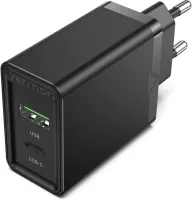 Nabíjačka do siete Vention 2-Port USB (A+C) Wall Charger (18W + 20W PD) Black
