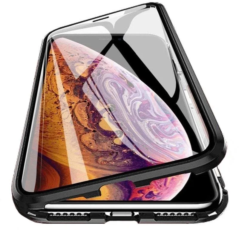 Púzdro na mobil Magnetic Full Body Glass magnetické púzdro na iPhone 13, čierne