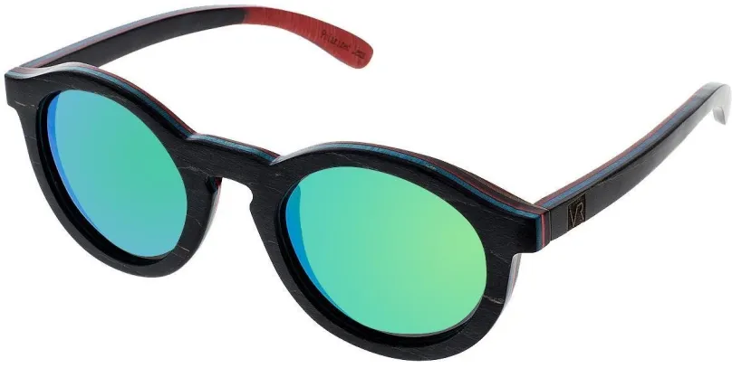 Slnečné okuliare VeyRey Slnečné okuliare drevené polarizačné oválne Hornbeam zelené sklá