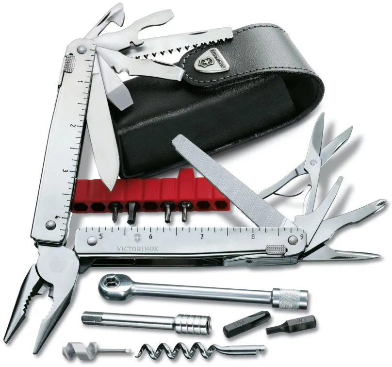 Multitool Victorinox Swiss Tool X Plus Ratchet, s 38 funkciami, dĺžka nástroja 12,5 cm, hm