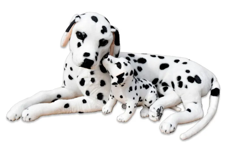 Plyšový pes Dalmatín so šteniatkom, dĺžka 88cm, výška 41cm