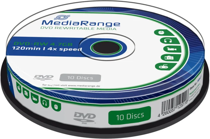 Médiá MEDIARANGE DVD-RW 4,7 GB 4x spindl 10ks