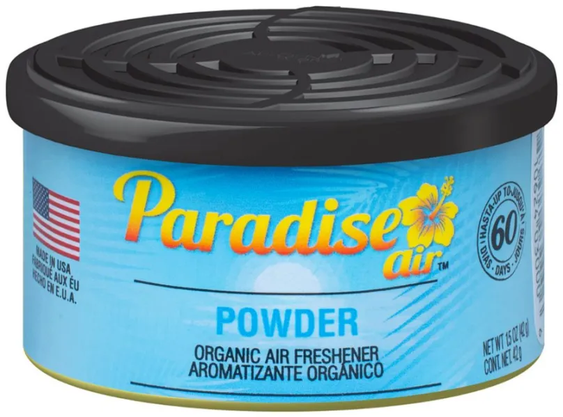 Vôňa do auta Paradise Air Organic Air Freshener, vôňa Powder