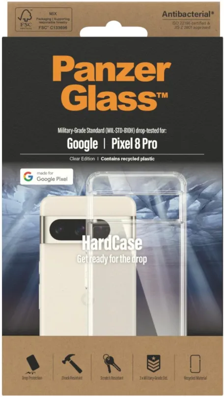 Kryt na mobil PanzerGlass HardCase Google Pixel 8 Pro, pre Google Pixel 8 Pro 5G, materiál