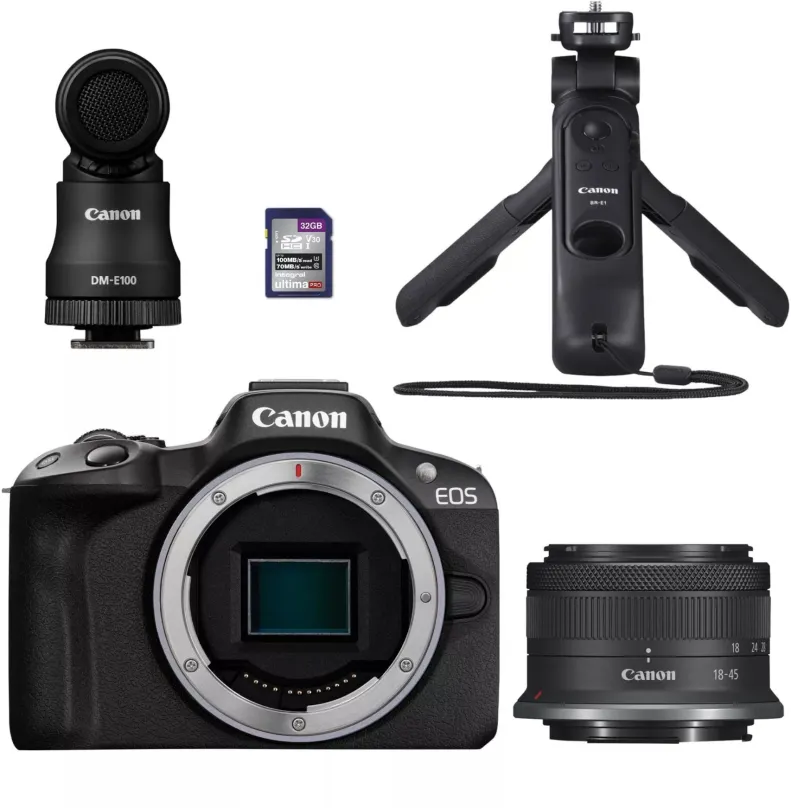 Digitálny fotoaparát Canon EOS R50 čierna + RF-S 18-45mm f/4.5-6.3 IS STM CREATOR KIT