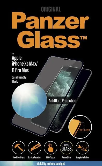 Ochranné sklo PanzerGlass Edge-to-Edge pre Apple iPhone Xs Max / 11 Pre Max čierne s Anti-Glare