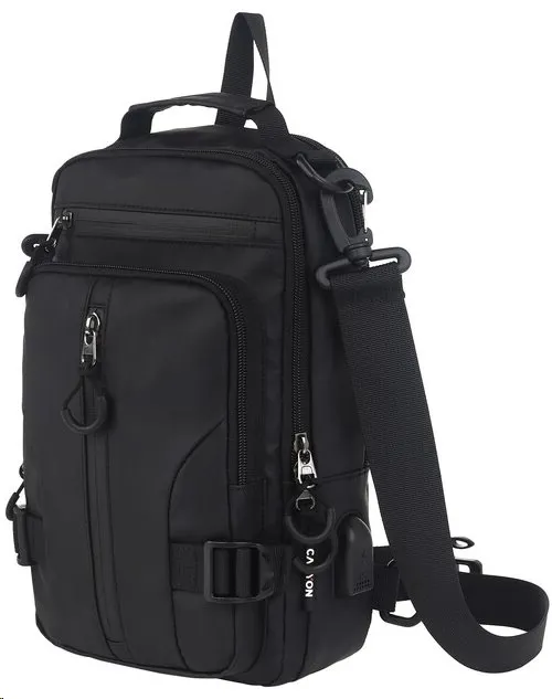 CANYON CB-1 batoh, 29 x 16 x 9cm, 3.5L, USB-A port, 3+3 vrecká, 2 interné prepážky, dažďu odolný, čierny