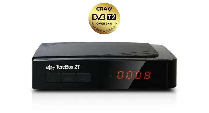 Set-top box AB TereBox 2T HD DVB-T2 H.265 HEVC, DVB-T2/C (H.265/HEVC), Full HD, dekódovani