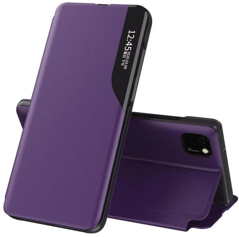 Puzdro na mobil Eco Leather View knižkové puzdro na Huawei Y6p / Honor 9A, fialové