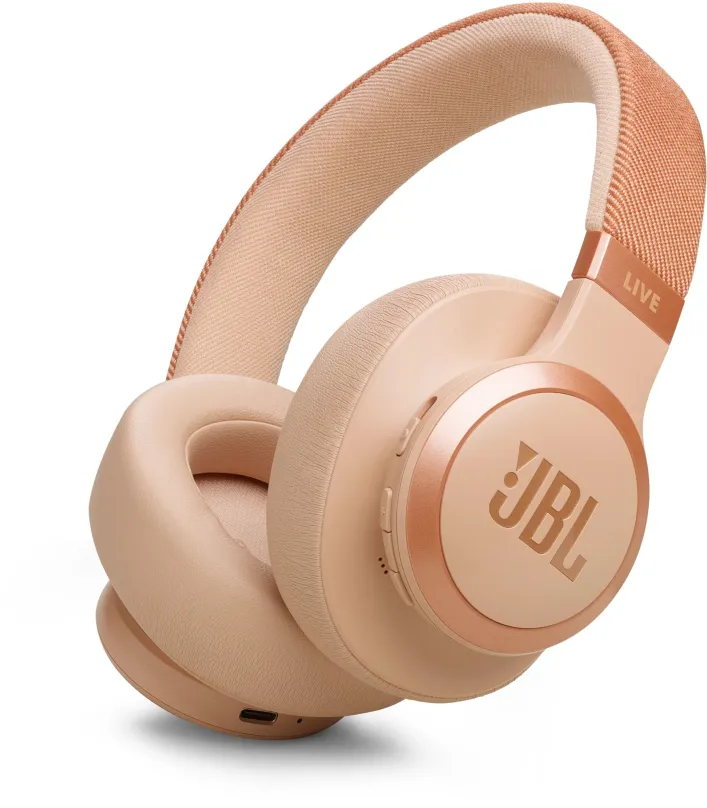 Bezdrátová sluchátka JBL Live 770NC béžová