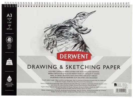 Skicak DERWENT Drawing & Sketching Paper A3 / 30 listov / 165g/m2