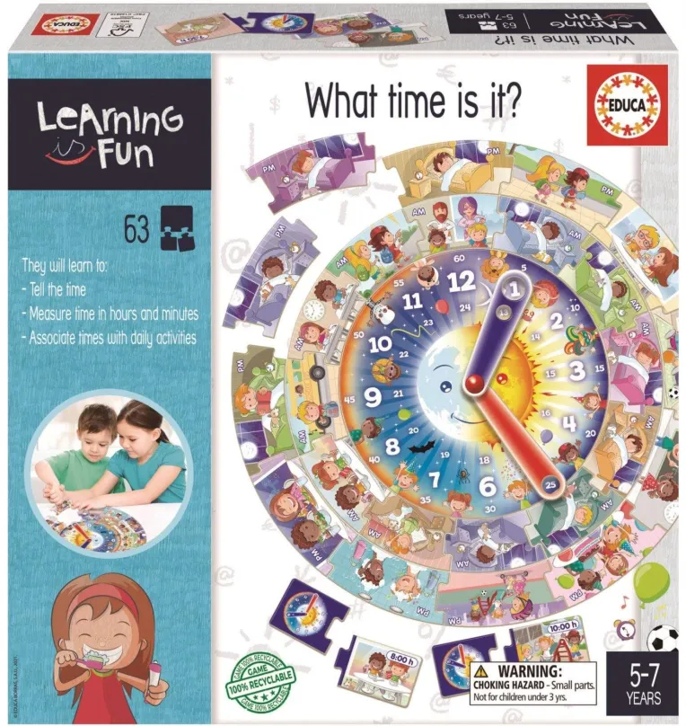 Spoločenská hra EDUCA Vzdelávacia hra Learning is Fun: Koľko je hodín?